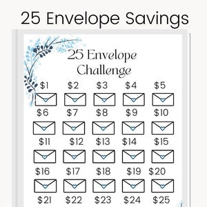 Winter 25 Envelope Money Saving Challenge Printable, Save 325, Savings Challenge, Savings Tracker, Savings Planner
