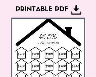 House Downpayment Savings Tracker | 6,500 Dollars Goal (PDF)
