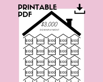 Home Downpayment Savings Challenge, First House Tracker (PDF)