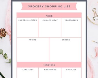 Liste de courses imprimable : planificateur alimentaire (PDF)