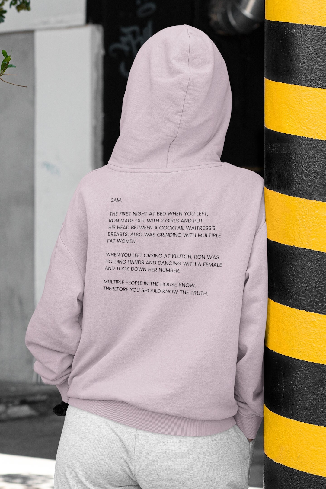 The Note Hoodie ON BACK, Jersey Shore Note Sweatshirt, Sammi and Ron ...