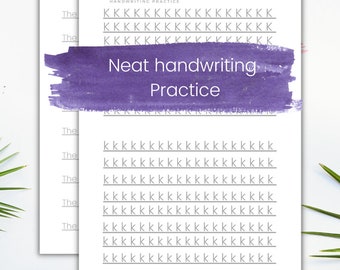 Neat Handwriting Practice Worksheet: Lettering & Penmanship (Digital Download)