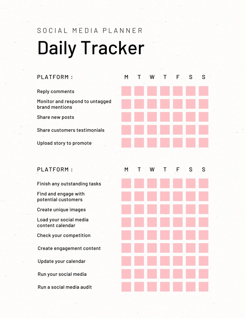 Lavender Social Media Planner Printables: Business & Follower Tracker ...