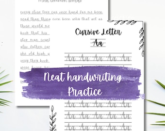 Neat Handwriting Practice Printable | Cursive & Print Worksheets for Kids and Adults