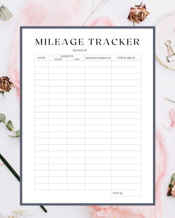 Mileage Tracker Printable Mileage Listmileage Logbusiness | Etsy