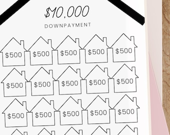 10,000 Dollar House Downpayment Savings Challenge Tracker (PDF)