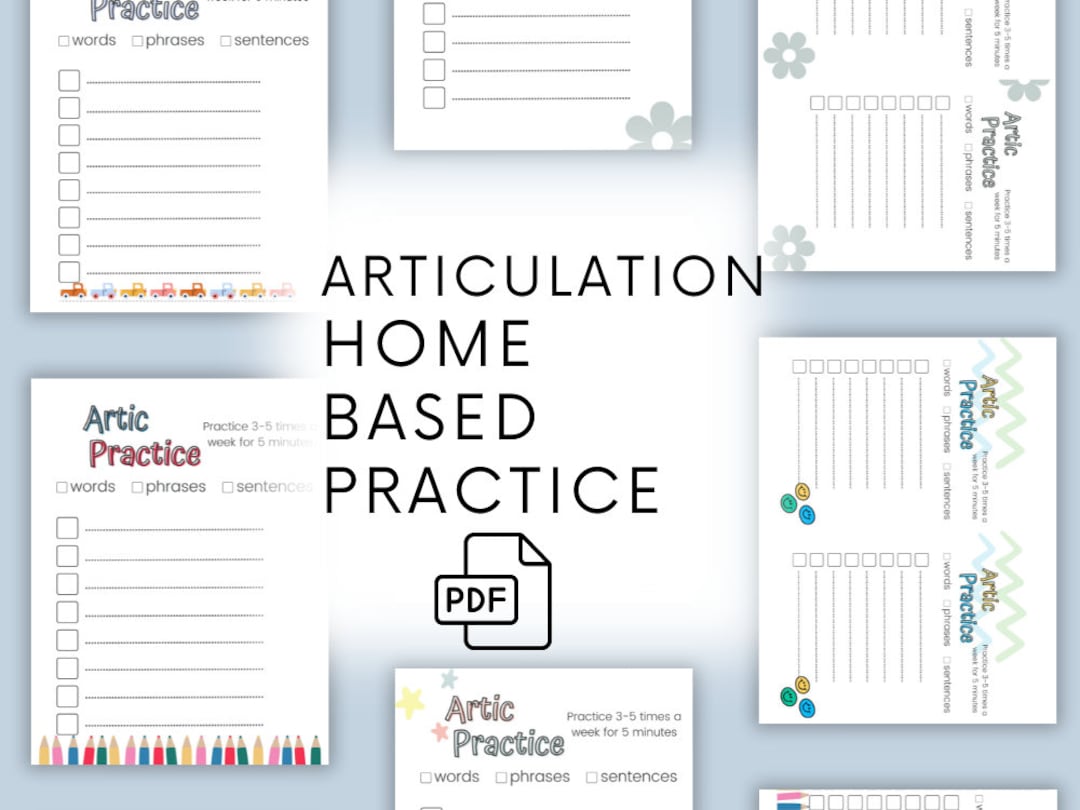 Speech Pathologist Home Based Practice, Articulation List, Speech