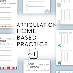 Speech Pathologist home based practice, articulation list, speech therapy homework