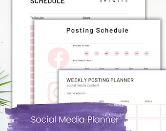 Lavender Social Media Planner Printables: Business & Follower Tracker (PDF)