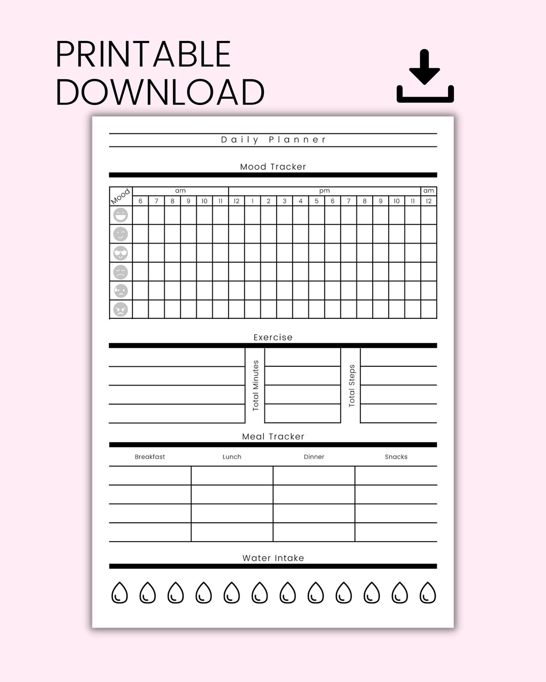 Daily Habit Tracker Printable: A6 PDF & PNG (instant Download) - Etsy