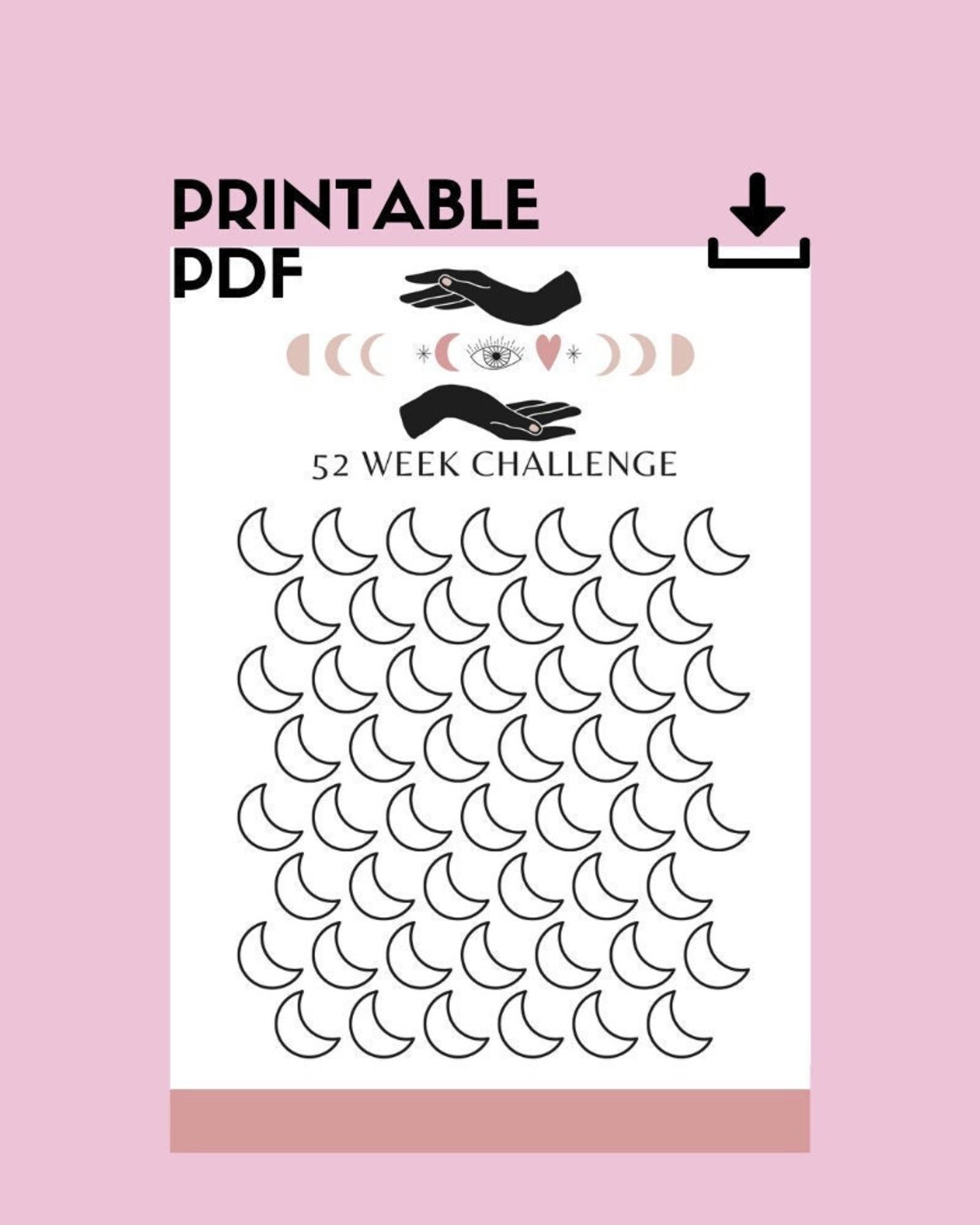 52 Week Savings Challenge | Money Challenge Printable | Budget ...
