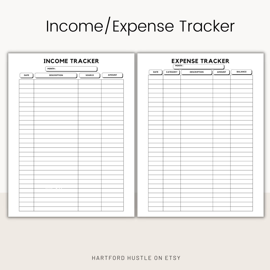 Income & Expense Tracker Printable Business Money Tracker Business ...