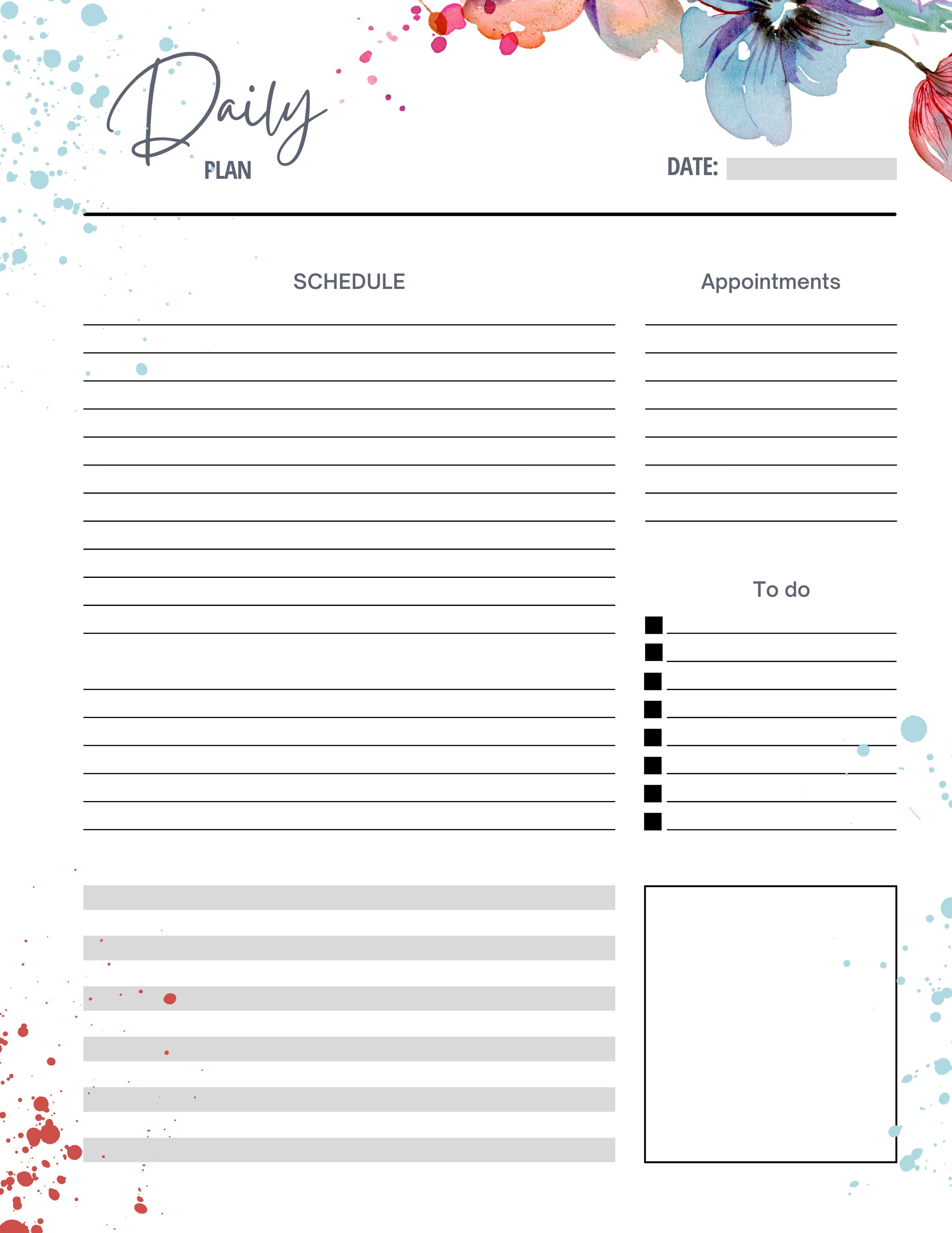 Floral Daily Planner Printable: A4 Productivity Template (PDF) - Etsy
