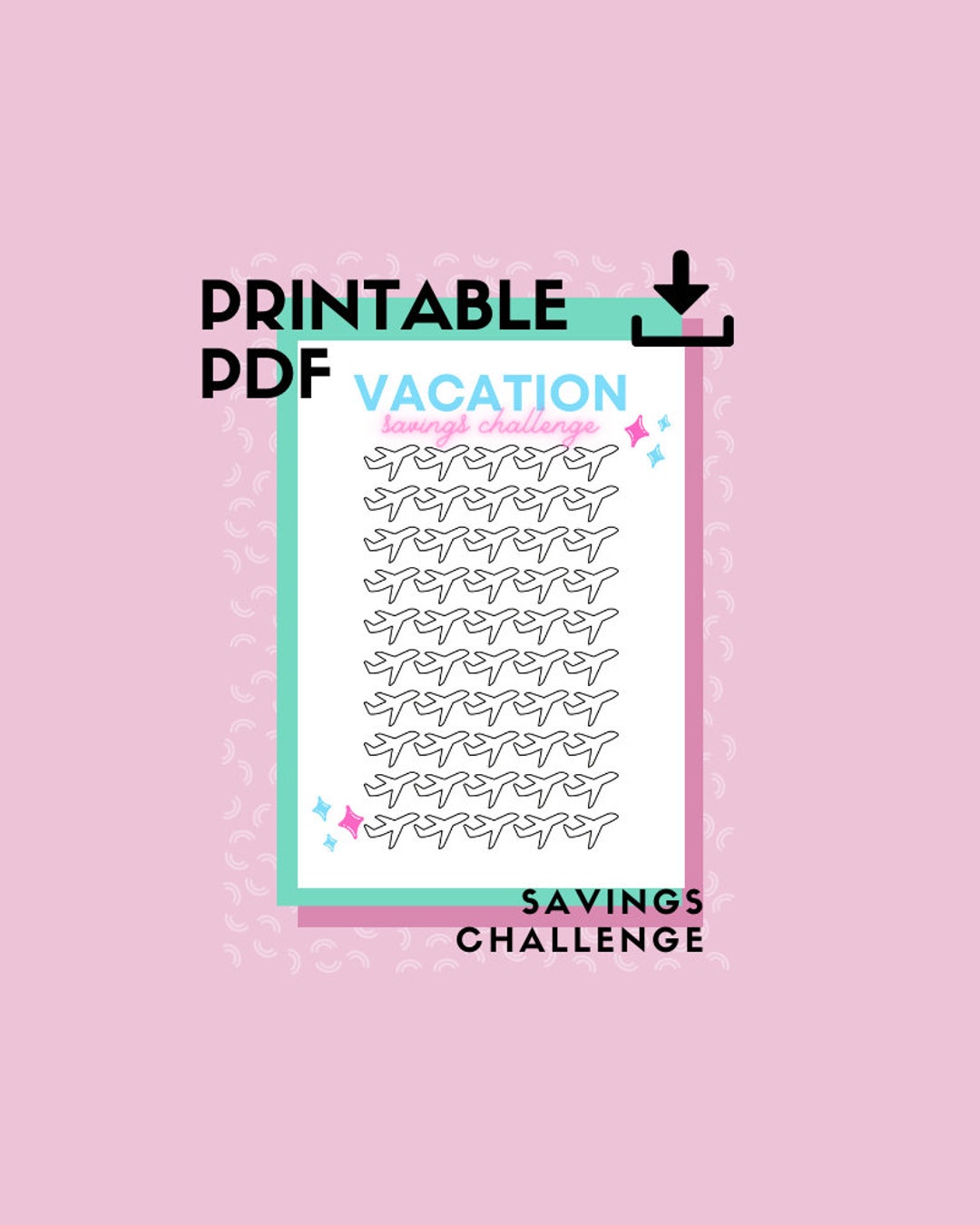 Vacation Savings Challenge Printable Trip Budget Worksheet Personal ...