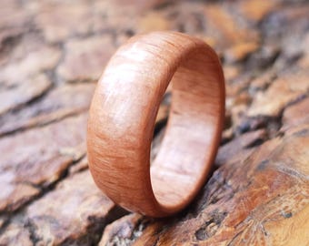 Handmade Beech Wood Ring – Wooden Ring Unisex Waterproof Jewelry