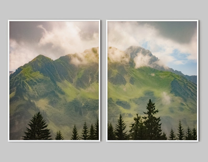205 Alps Mountain Range Set of 2 Photography Alps Digital Download Printable Wall Art Austria Summit