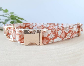 Halsband für Hund und Katze Blume Retro Braun