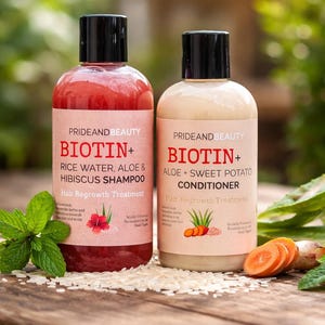 Rice Water Hair Growth Shampoo and Conditioner: Aloe & Hibiscus