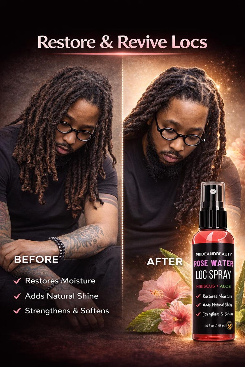 Rose Water Loc Spray | Plant-based Scalp Moisturizer for Braids ...