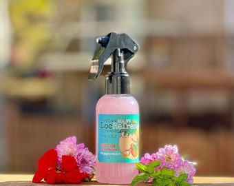 Rosewater Loc Refresher Spray for Dreadlocks | Daily Moisturizing and Refreshing Spray | Rosewater and Peppermint Hair & Scalp Moisturizer