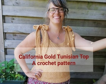 California Gold Tunisian Top - a crochet pattern