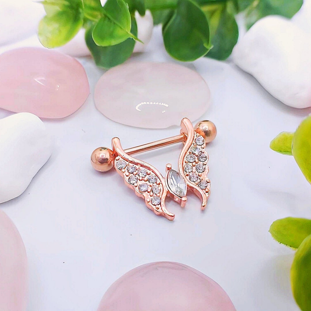 Dangling Butterfly Nipple Jewelry Cute Nipple Jewelry for Pierced