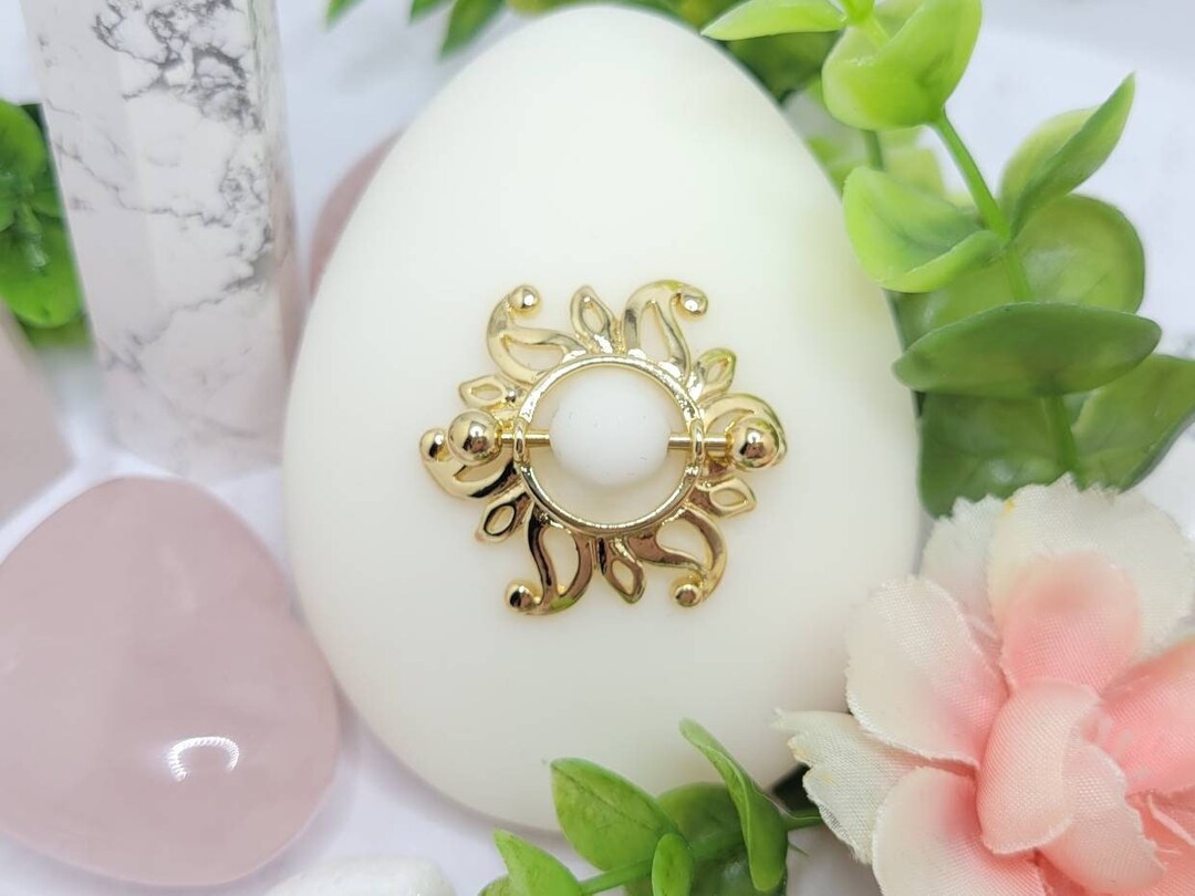 Sun Burst Nipple Shield - Cute and Sexy 14 Karat Gold Plated Nipple Jewelry for Those Looking for Unique Nipple Piercing Jewelry