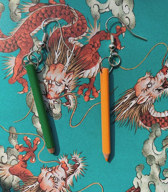 Miniature Y2K colored pencil earrings