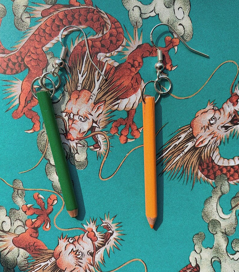 Miniature Y2K colored pencil earrings