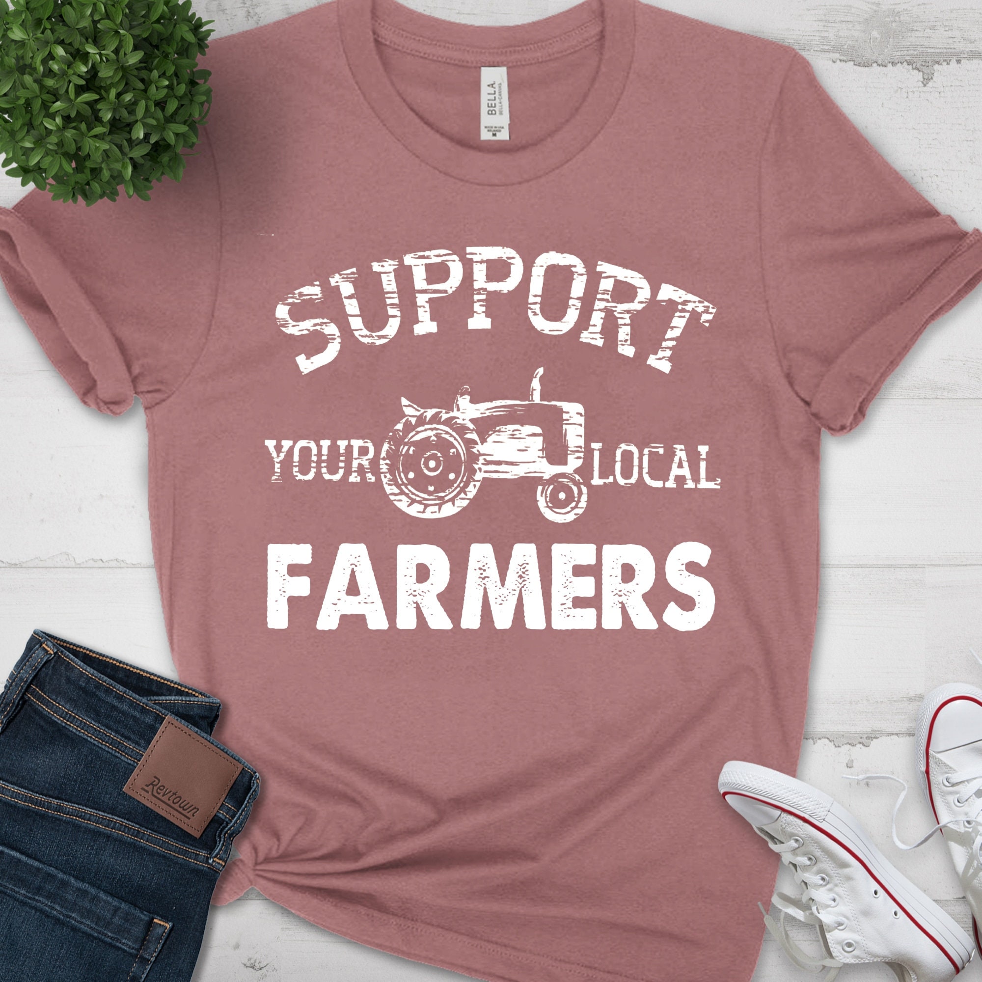 Support Your Local Farmers Graphic Tee Farm Shirt Country | Etsy