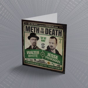Breaking Bad Vintage Fight Style Tarjeta de felicitación - Walter White vs Jesse Pinkman