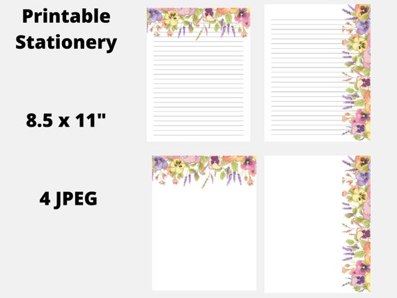 Floral Printable Stationery Printable Letter Writing Paper | Etsy