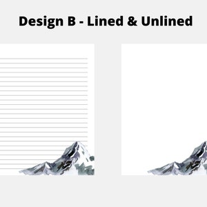 Mountain Printable Stationery, Printable Monochrome Nature Letter ...