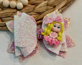 Lazo de bailarina de princesa Disney – Accesorio para el cabello hecho a mano de 12,7 cm