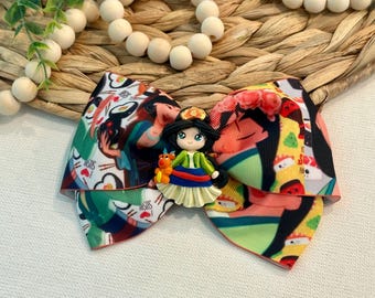 Lazo para el cabello de Mulán hecho a mano – Tema de princesa Disney, 5 pulgadas