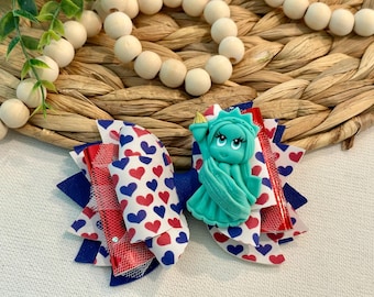 Lazo para el pelo del 4 de julio / Estatua de la Libertad, rojo, blanco y azul