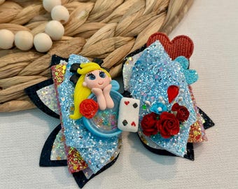 Lazo Shaker de Alicia en el País de las Maravillas – Lazo para el cabello de princesa Disney hecho a mano