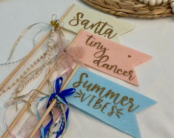 Banderín de fieltro hecho a mano: decoración para dormitorio infantil, accesorio para fotos