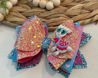 Lazo para el cabello de llama para San Valentín: lazo con purpurina de 5 pulgadas