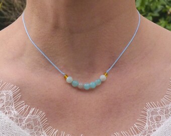 Seven Onyx Gemstone Handmade Necklace. A Great Summer Gift for a special  person.