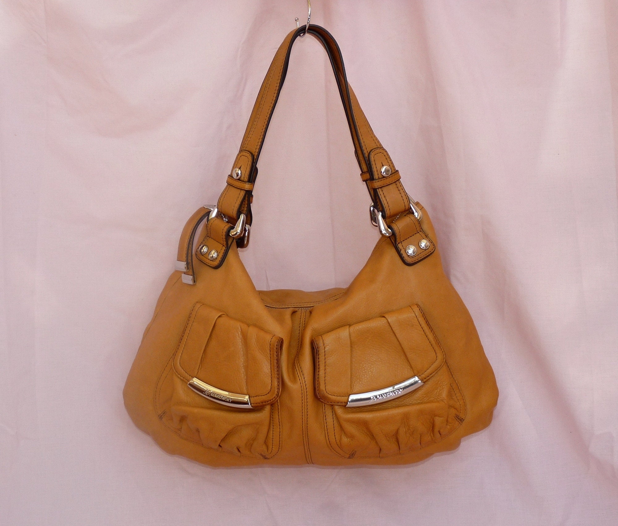 Stylish B.makowsky Large Shoulder Bag. Genuine Soft Leather. Pre owned and in Very Good Condition. Etsy