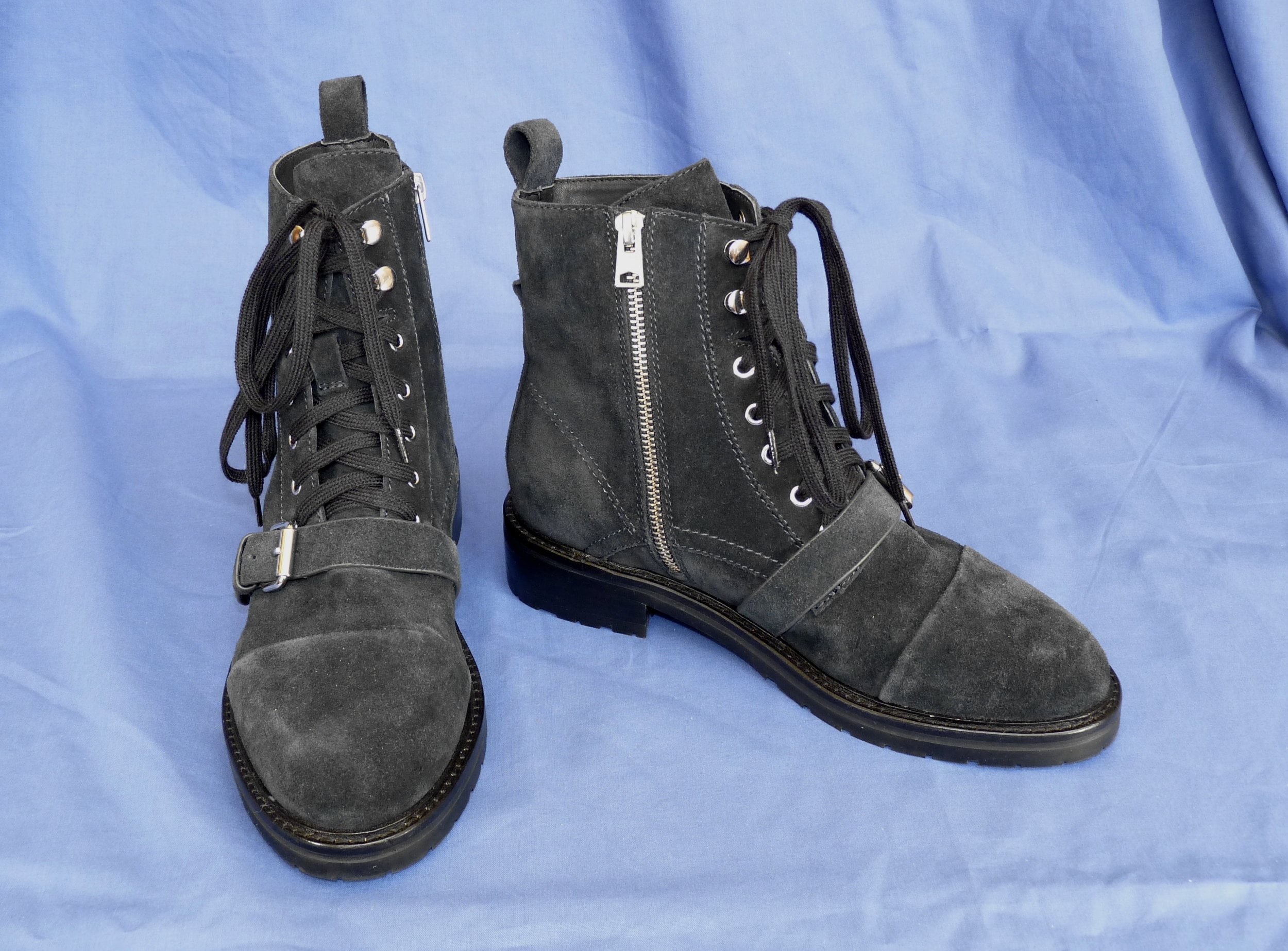 Mens Allsaints Black Suede Lace up Zip up Boots. Size UK7 