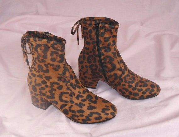 dune leopard print ankle boots