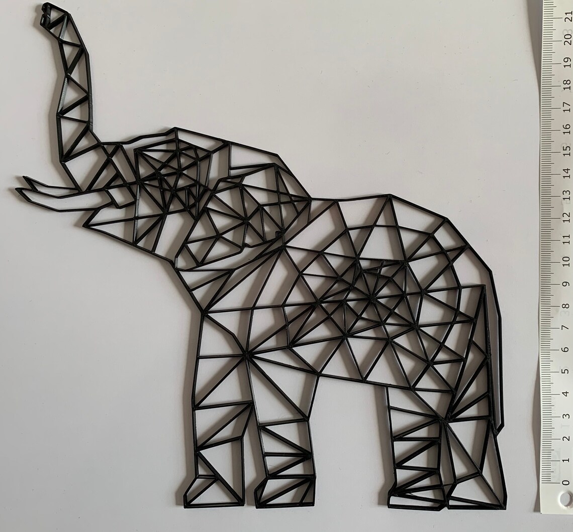 Elephant wall art 3d Printed Choice of colours | Etsy