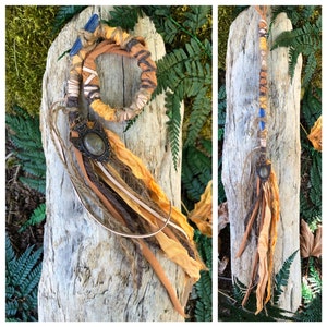 Autumn Moon Hairwrap, Dreadwrap, Fabric Loc Extension, Dreadlock Accessory