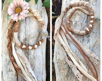 ONE Made To Order Boho Botanical Hairwrap, Dreadwrap, Fabric Loc Extension