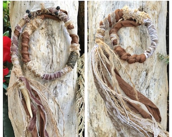 ONE Made To Order Natural Earth Hairwrap, Dreadwrap, Fabric Loc Extension