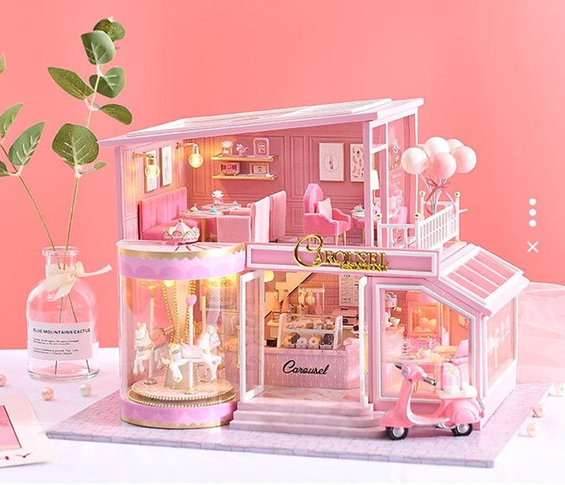 Dollhouse Miniature With Furniture DIY Dollhouse Kit Plus Etsy