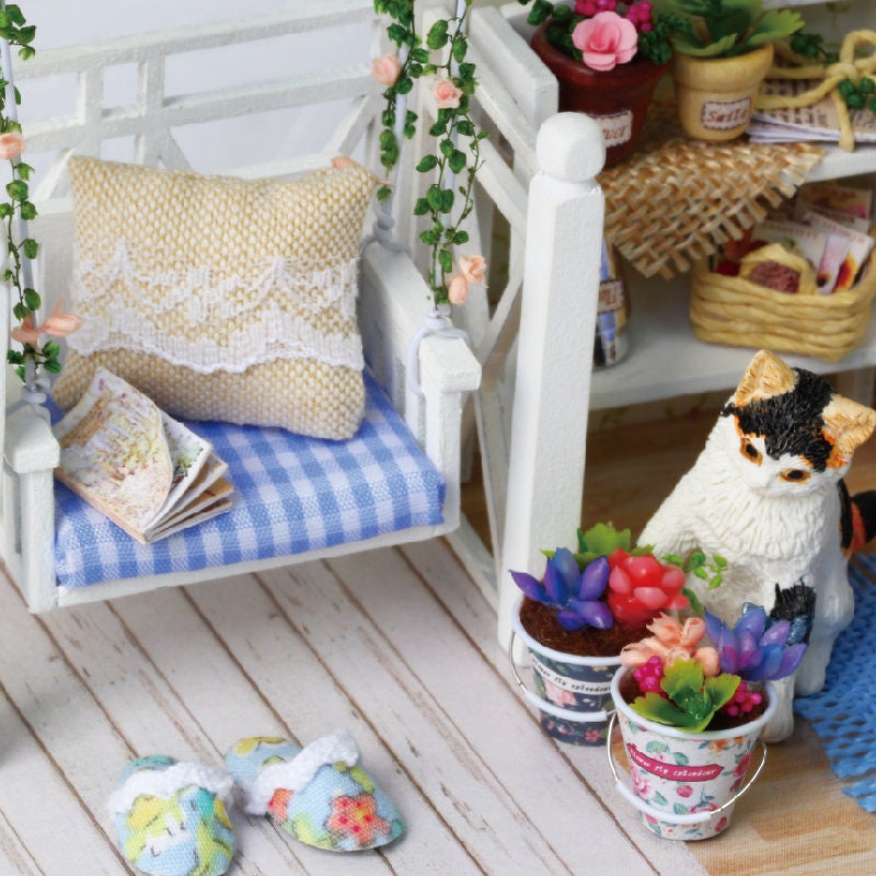 Kitten Diary Dollhouse Miniature With Furniture DIY Dollhouse Kit