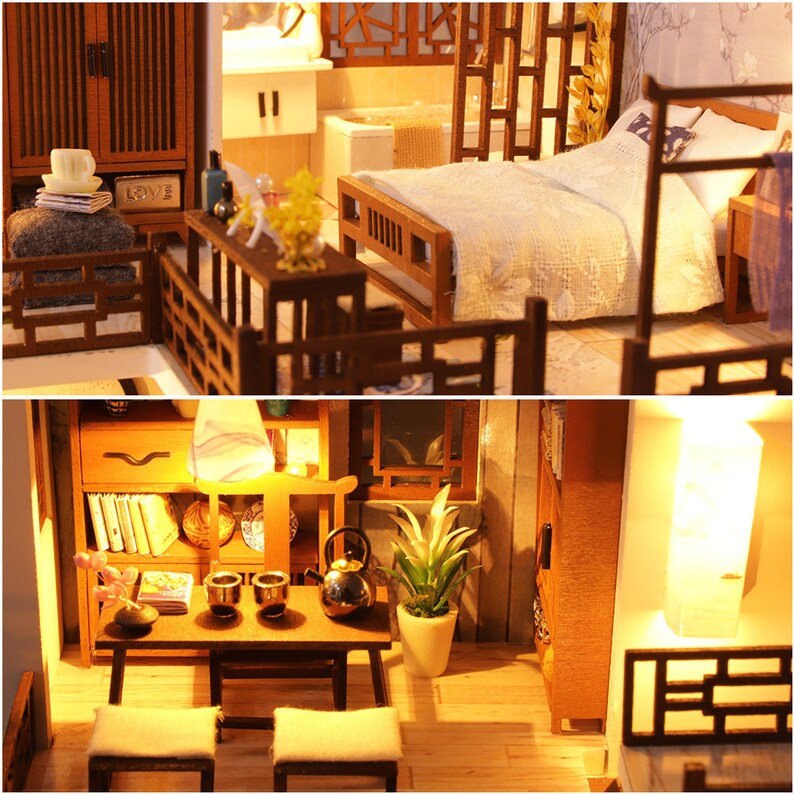 Dollhouse Miniature with Furniture DIY Dollhouse Kit Plus Etsy